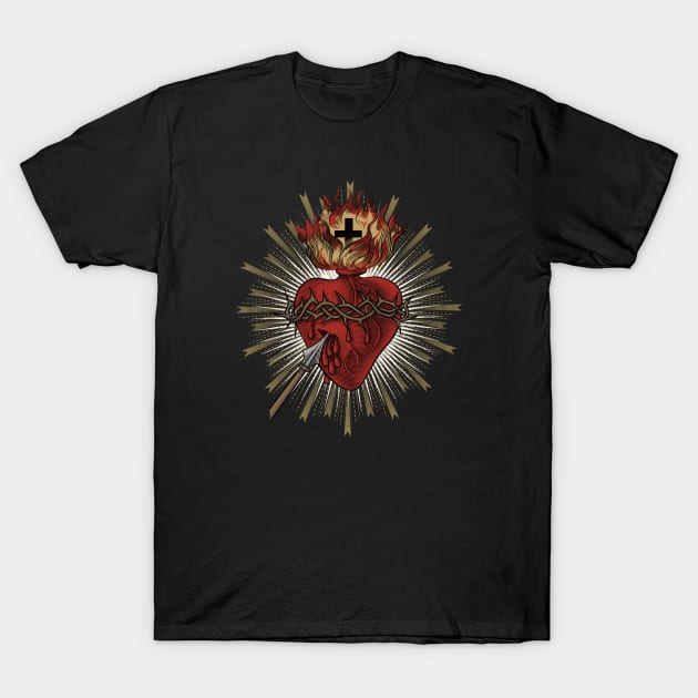 Sacred Heart of Jesus Christ T-Shirt by Beltschazar